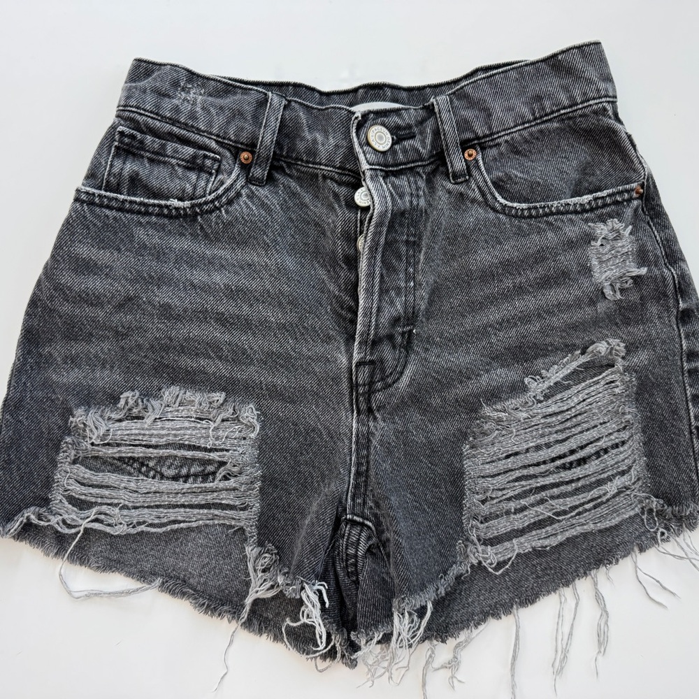 Pacsun ~ Distressed Gray Denim Shorts
